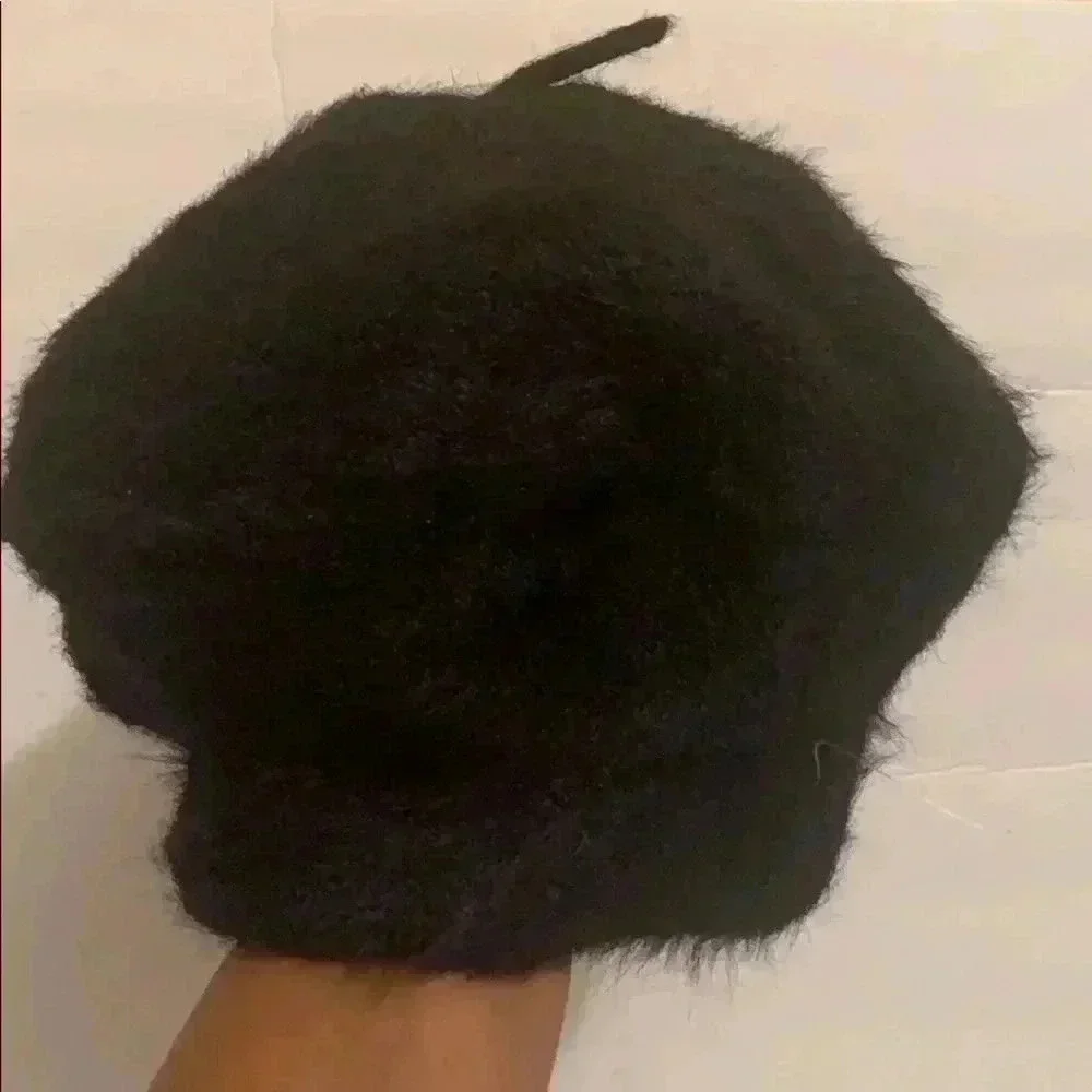 Urban Outfitters Black Eyelash hat and glove set